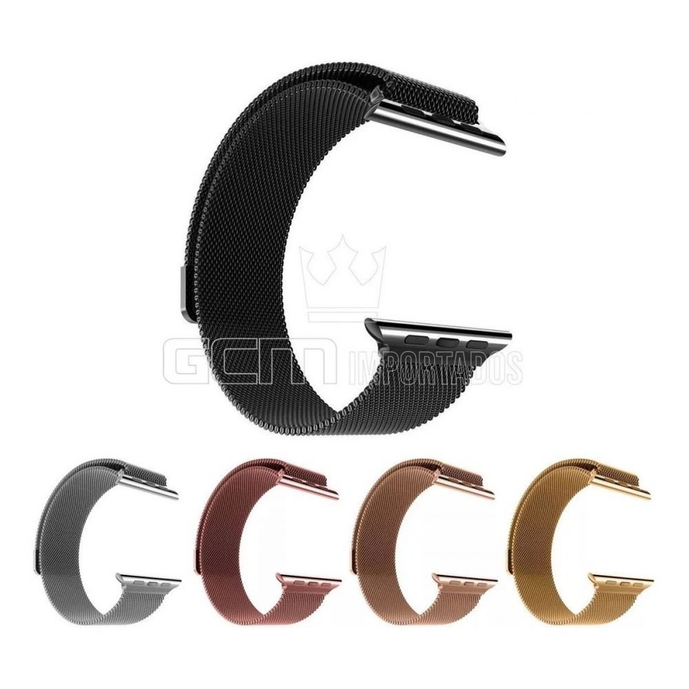 Pulseira Milanese Aço Inoxídavel Para Apple Watch 1 2 3 4 5 - Preto